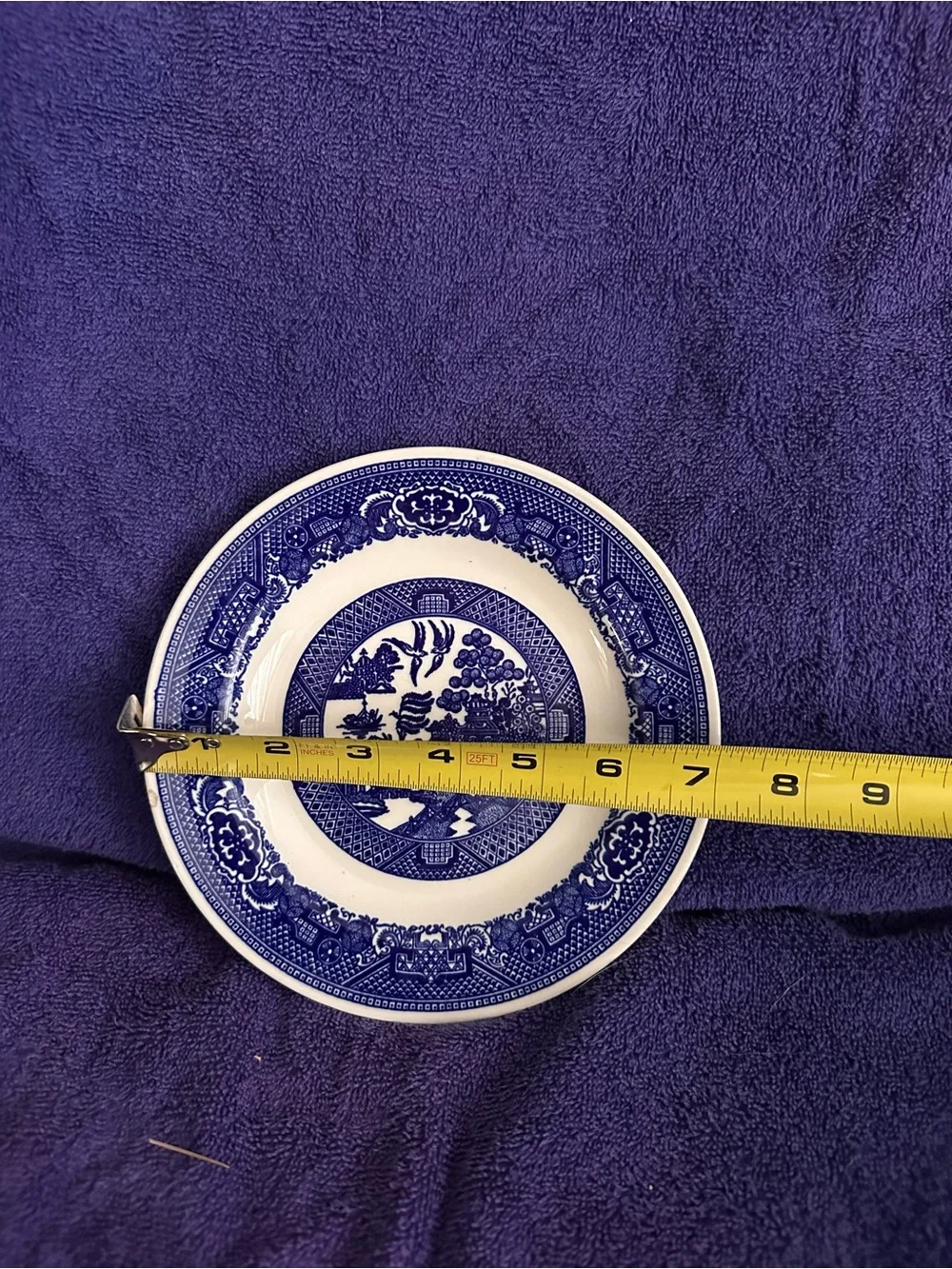 Willow Blue and White Transferware Dinner Plate